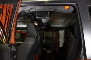 Jeep Wrangler Rubicon Grab Handles - A-Pillar & Sound Bar - Fishbone Offroad - Molded Rubber - Black - `07-`18